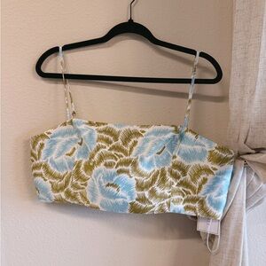 1. State Aqua and Olive Smocked Crop Top